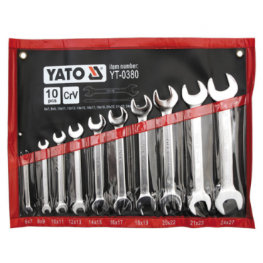 BỘ CỜ LÊ 2 ĐẦU MIỆNG HỆ MÉT 10PCS 6-27MM YATO YT-0380